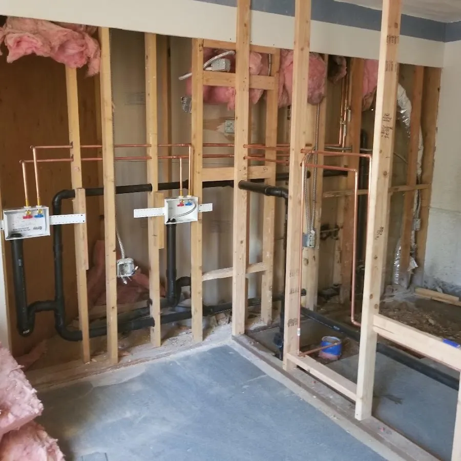 Copper pipe rough-in and plumbing installation in Wallingford